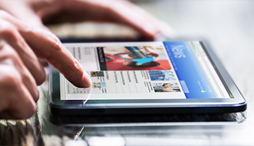 Person using tablet computer