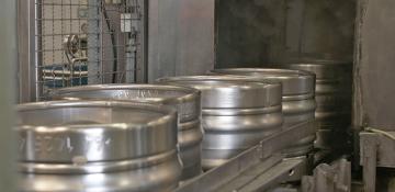 Row of kegs at Thurnscoe